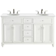Otto 60" Free Standing Double Basin Vanity Set with Cabinet and Quartz Vanity Top