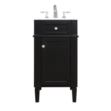 Park Avenue 18" Free Standing Single Basin Vanity Set with Cabinet and Marble Vanity Top