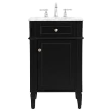 Park Avenue 21" Free Standing Single Basin Vanity Set with Cabinet and Marble Vanity Top