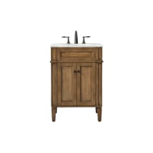 Park Avenue 24" Free Standing Single Basin Vanity Set with Cabinet and Marble Vanity Top