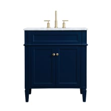 Park Avenue 30" Free Standing Single Basin Vanity Set with Cabinet and Marble Vanity Top