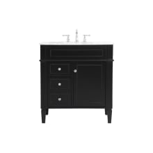 Park Avenue 32" Free Standing Single Basin Vanity Set with Cabinet and Marble Vanity Top