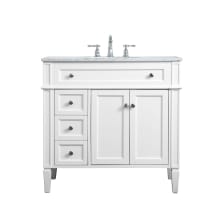Park Avenue 36" Free Standing Single Basin Vanity Set with Cabinet and Marble Vanity Top