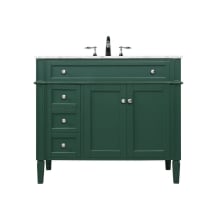 Park Avenue 40" Free Standing Single Basin Vanity Set with Cabinet and Marble Vanity Top