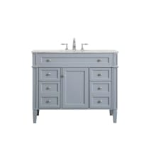Park Avenue 42" Free Standing Single Basin Vanity Set with Cabinet and Marble Vanity Top