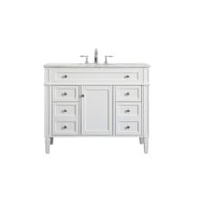 Park Avenue 42" Free Standing Single Basin Vanity Set with Cabinet and Marble Vanity Top