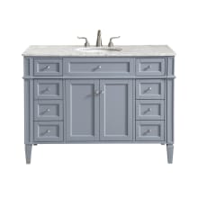 Park Avenue 48" Free Standing Single Basin Vanity Set with Cabinet and Marble Vanity Top