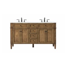 Park Avenue 60" Free Standing Double Basin Vanity Set with Cabinet and Marble Vanity Top