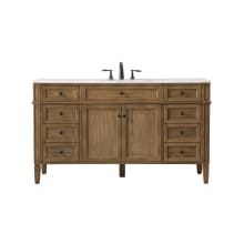 Park Avenue 60" Free Standing Single Basin Vanity Set with Cabinet and Marble Vanity Top