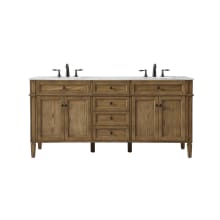 Park Avenue 72" Free Standing Double Basin Vanity Set with Cabinet and Marble Vanity Top