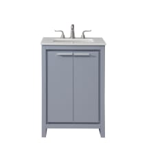 Filipo 24" Free Standing Single Basin Vanity Set with Cabinet and Marble Vanity Top