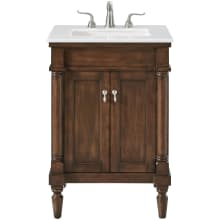 Lexington 24" Free Standing Single Basin Vanity Set with Cabinet and Quartz Vanity Top