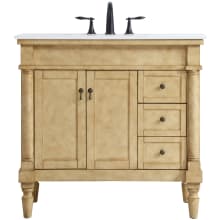 Lexington 36" Free Standing Single Basin Vanity Set with Cabinet and Quartz Vanity Top