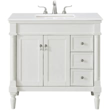 Lexington 36" Free Standing Single Basin Vanity Set with Cabinet and Quartz Vanity Top