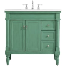 Lexington 36" Free Standing Single Basin Vanity Set with Cabinet and Quartz Vanity Top