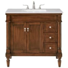 Lexington 36" Free Standing Single Basin Vanity Set with Cabinet and Marble Vanity Top