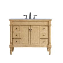 Lexington 42" Free Standing Single Basin Vanity Set with Cabinet and Marble Vanity Top