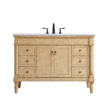 Lexington 48" Free Standing Single Basin Vanity Set with Cabinet and Marble Vanity Top