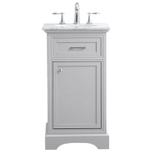 Americana 19" Free Standing Single Basin Vanity Set with Cabinet and Marble Vanity Top