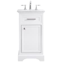 Americana 19" Free Standing Single Basin Vanity Set with Cabinet and Marble Vanity Top