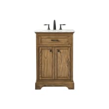 Americana 24" Free Standing Single Basin Vanity Set with Cabinet and Marble Vanity Top