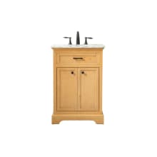 Americana 24" Free Standing Single Basin Vanity Set with Cabinet and Marble Vanity Top