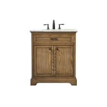 Americana 30" Free Standing Single Basin Vanity Set with Cabinet and Marble Vanity Top