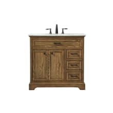 Americana 36" Free Standing Single Basin Vanity Set with Cabinet and Marble Vanity Top