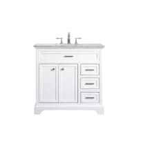 Americana 36" Free Standing Single Basin Vanity Set with Cabinet and Marble Vanity Top