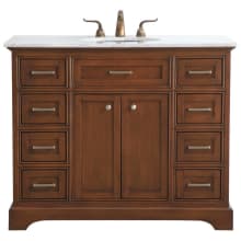 Americana 42" Free Standing Single Basin Vanity Set with Cabinet and Marble Vanity Top