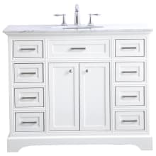 Americana 42" Free Standing Single Basin Vanity Set with Cabinet and Marble Vanity Top