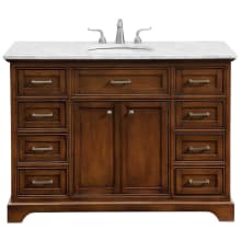 Americana 48" Free Standing Single Basin Vanity Set with Cabinet and Marble Vanity Top