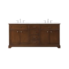 Americana 72" Free Standing Double Basin Vanity Set with Cabinet and Marble Vanity Top