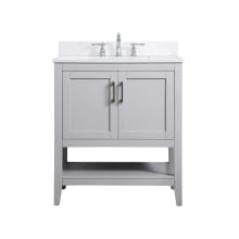 Aubrey 30" Free Standing Single Basin Vanity Set with Cabinet, Engineered Marble Vanity Top, and Backsplash