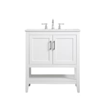 Aubrey 30" Free Standing Single Basin Vanity Set with Cabinet and Engineered Marble Vanity Top