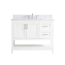 Aubrey 42" Free Standing Single Basin Vanity Set with Cabinet, Engineered Marble Vanity Top, and Backsplash