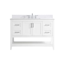 Aubrey 48" Free Standing Single Basin Vanity Set with Cabinet, Engineered Marble Vanity Top, and Backsplash