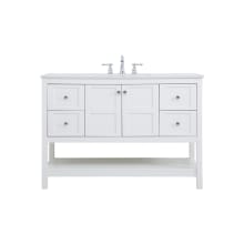 Theo 48" Free Standing Single Basin Vanity Set with Cabinet and Engineered Marble Vanity Top