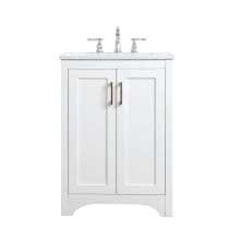 Moore 24" Free Standing Single Basin Vanity Set with Cabinet and Engineered Marble Vanity Top