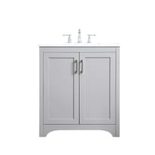 Moore 30" Free Standing Single Basin Vanity Set with Cabinet and Engineered Marble Vanity Top