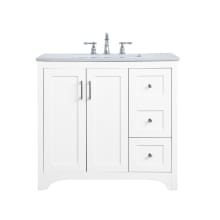 Moore 36" Free Standing Single Basin Vanity Set with Cabinet and Engineered Marble Vanity Top