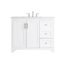 Moore 42" Free Standing Single Basin Vanity Set with Cabinet and Engineered Marble Vanity Top