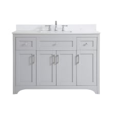 Moore 48" Free Standing Single Basin Vanity Set with Cabinet, Engineered Marble Vanity Top, and Backsplash