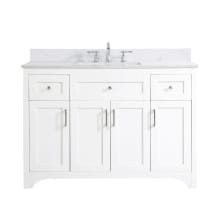 Moore 48" Free Standing Single Basin Vanity Set with Cabinet, Engineered Marble Vanity Top, and Backsplash