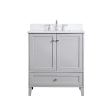 Sommerville 30" Free Standing Single Basin Vanity Set with Cabinet, Engineered Marble Vanity Top, and Backsplash