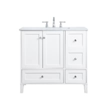Sommerville 36" Free Standing Single Basin Vanity Set with Cabinet and Engineered Marble Vanity Top