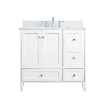 Sommerville 36" Free Standing Single Basin Vanity Set with Cabinet, Engineered Marble Vanity Top, and Backsplash