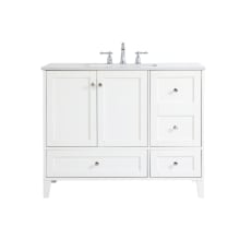Sommerville 42" Free Standing Single Basin Vanity Set with Cabinet and Engineered Marble Vanity Top