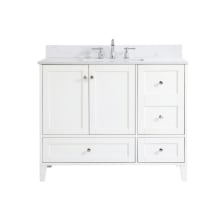 Sommerville 42" Free Standing Single Basin Vanity Set with Cabinet, Engineered Marble Vanity Top, and Backsplash