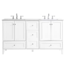 Sommerville 60" Free Standing Double Basin Vanity Set with Cabinet and Engineered Marble Vanity Top